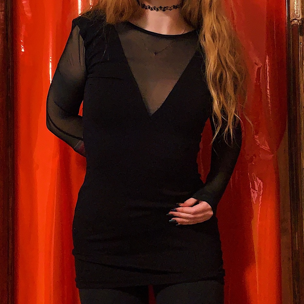 BLACK PARTY DRESS W/ MESH